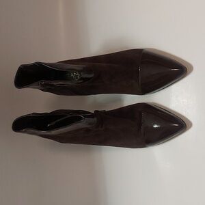 Franco Sarto brown leather ankle booties